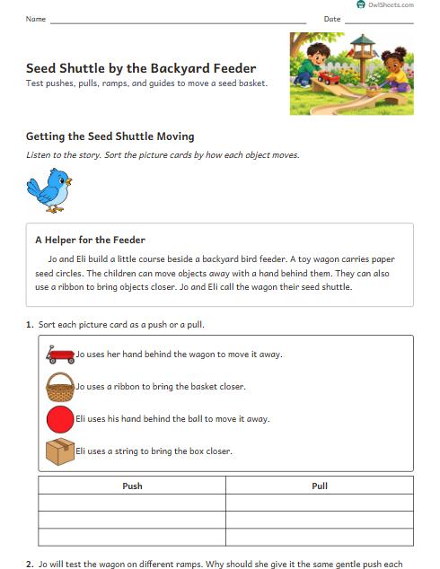 Seed Shuttle by the Backyard Feeder worksheet preview