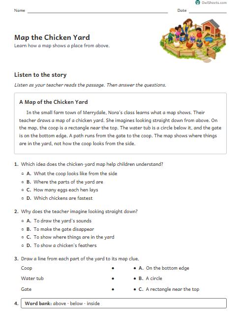 Map the Chicken Yard worksheet preview