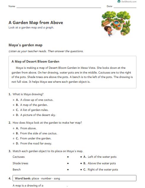 A Garden Map from Above worksheet preview