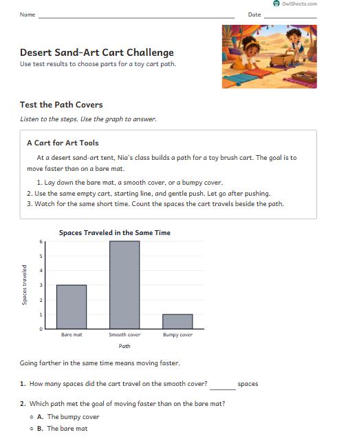 Desert Sand-Art Cart Challenge worksheet preview
