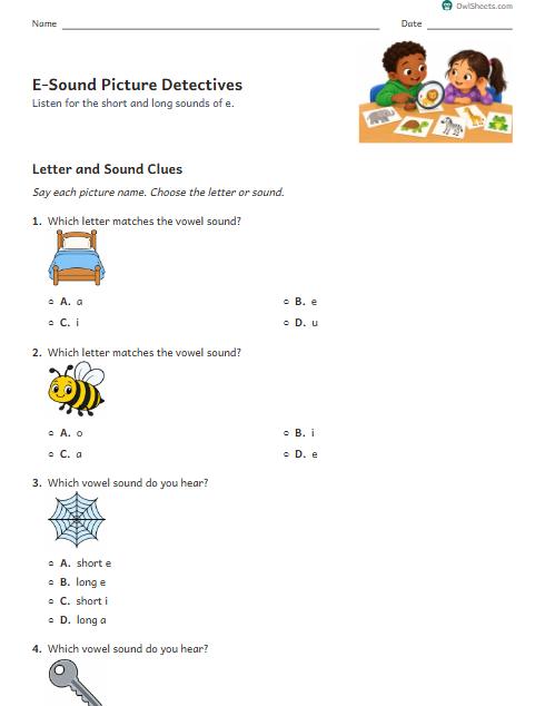 E-Sound Picture Detectives worksheet preview