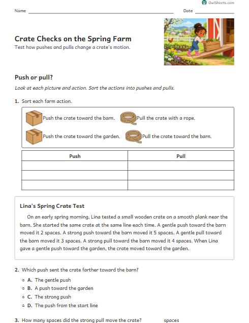 Crate Checks on the Spring Farm worksheet preview