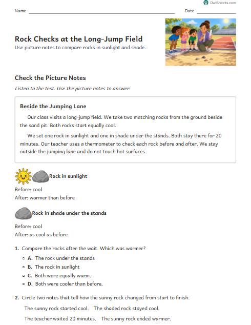 Rock Checks at the Long-Jump Field worksheet preview