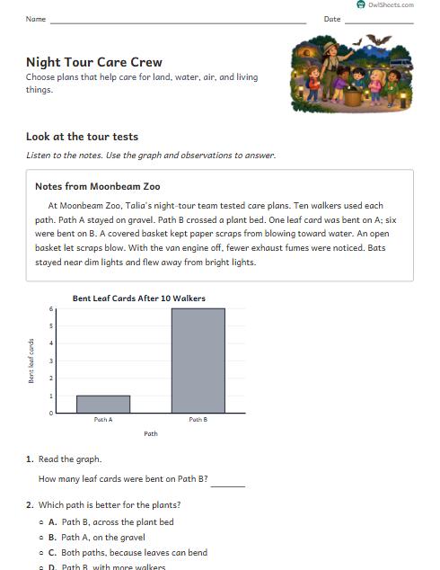 Night Tour Care Crew worksheet preview