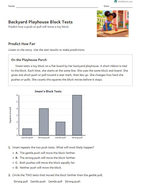 Backyard Playhouse Block Tests worksheet preview
