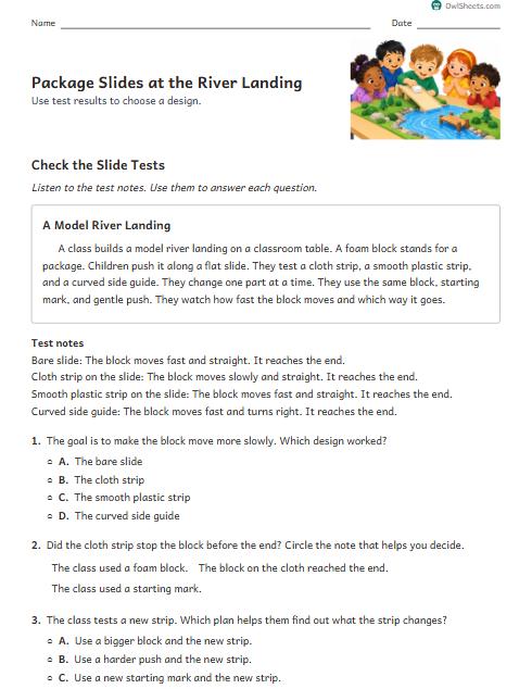 Package Slides at the River Landing worksheet preview