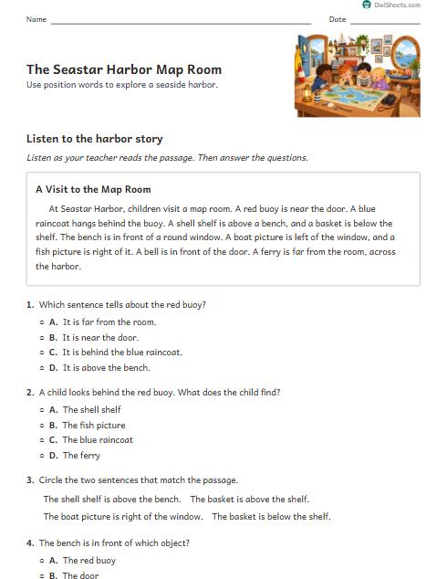 The Seastar Harbor Map Room worksheet preview