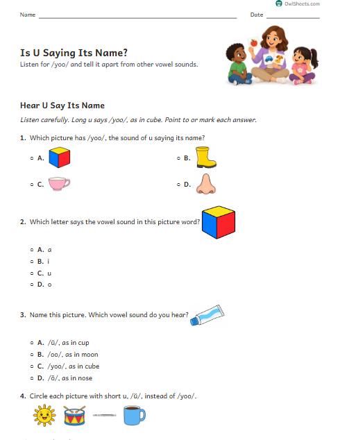 Is U Saying Its Name? worksheet preview